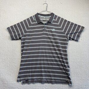 Y2K Nike Polo Shirt Men XL Grey / Blue Retro Hip Hop Vintage Skate Short Sleeve